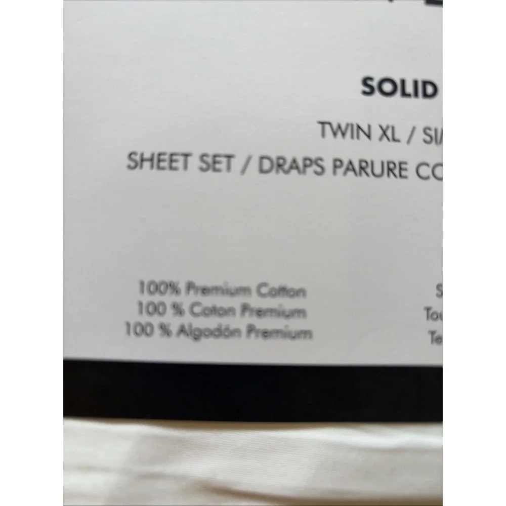 TOMMY HILFIGER Twin XL Size Sheet Set White NEW 100% Cotton 12 In Depth